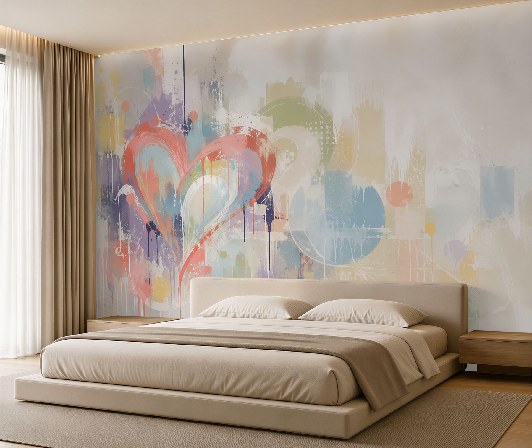 Fototapeten Graffiti-Schriftzüge an der Wand