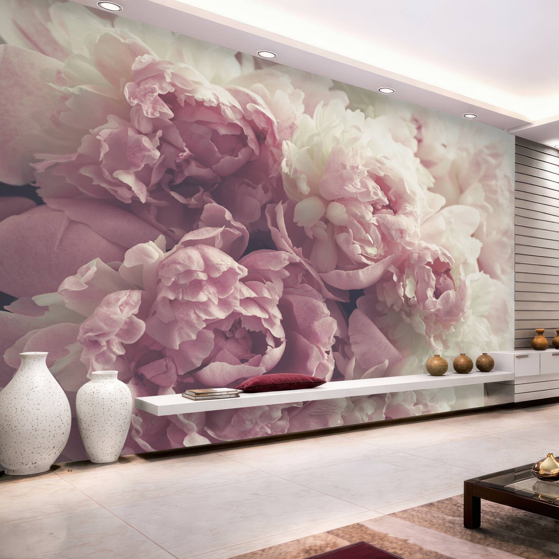 Fototapeten große rosa Pfingstrosen