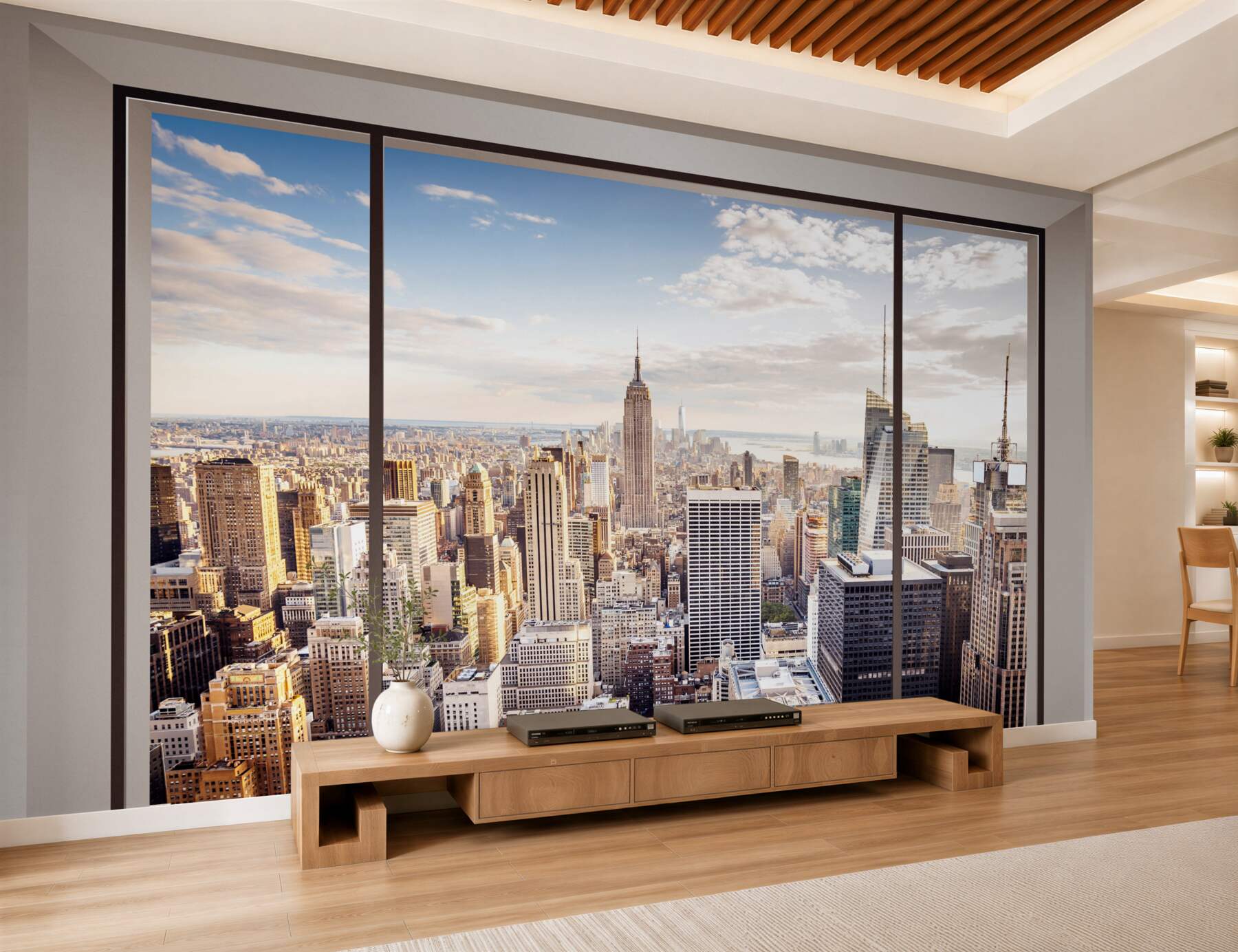 Fototapeten Panoramafenster mit Blick auf New York
