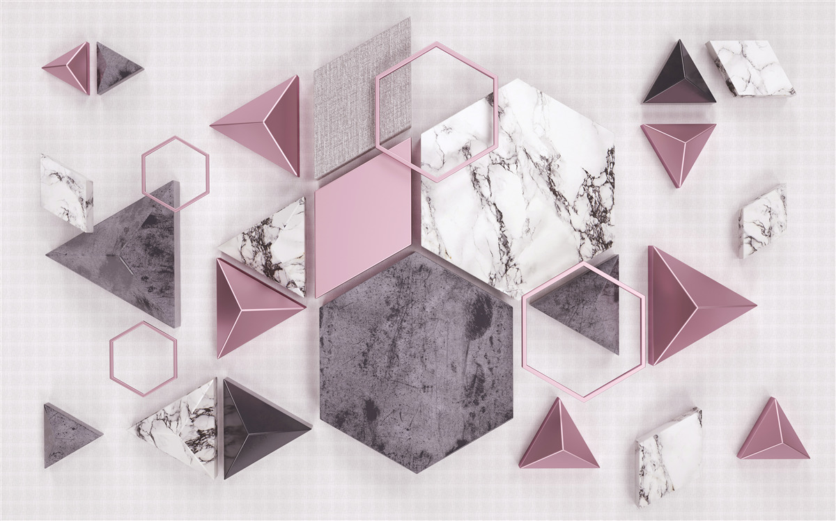 Fototapeten geometrische Formen aus Marmor