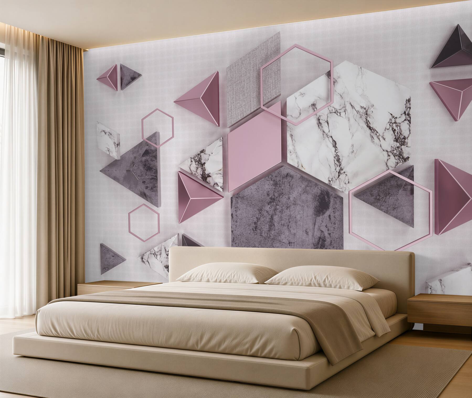 Fototapeten geometrische Formen aus Marmor