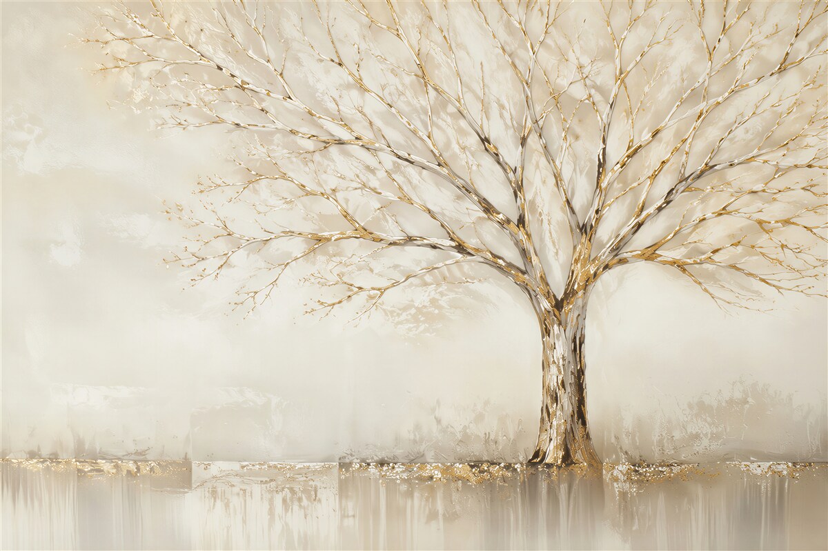 Fototapeten goldener kahler Baum