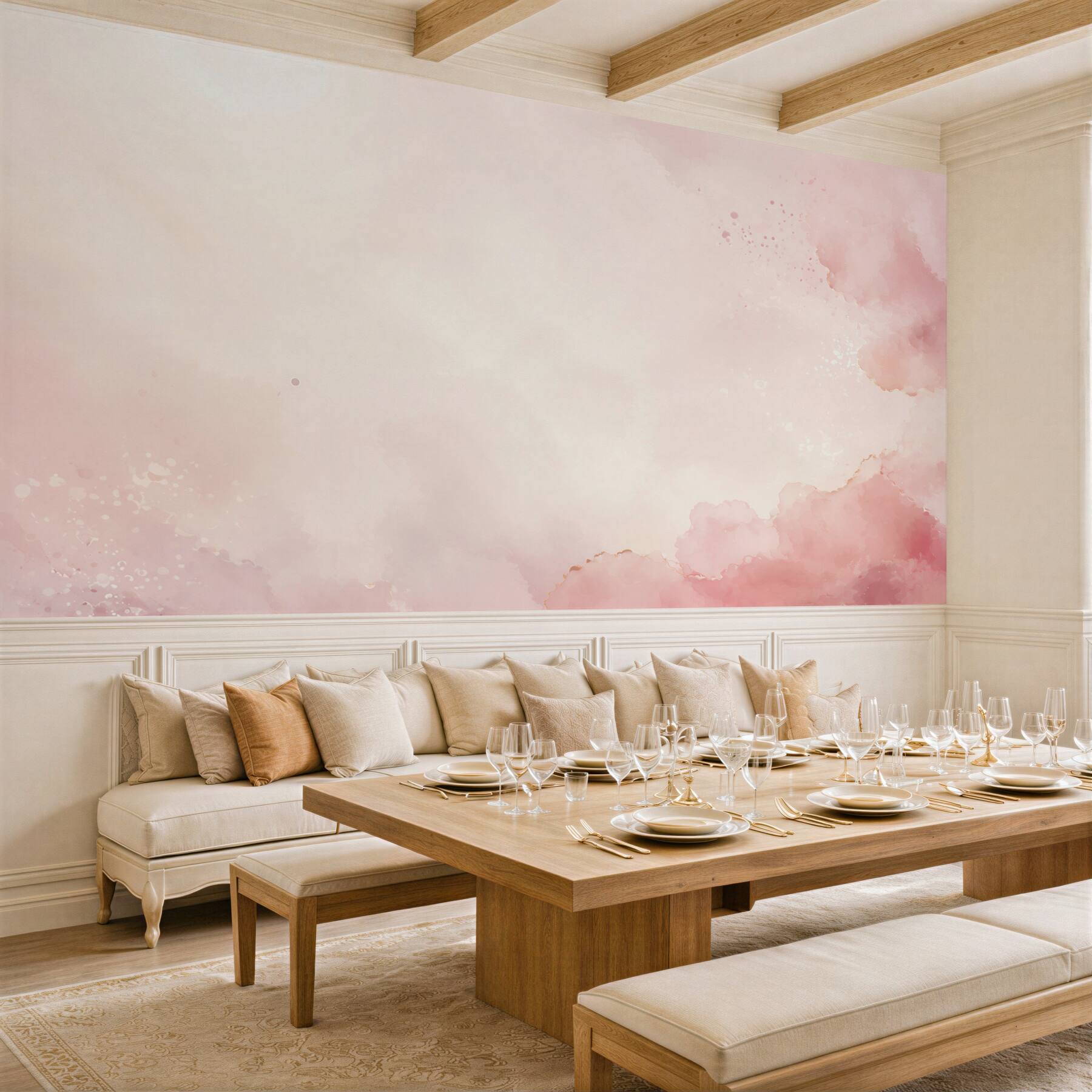 Fototapeten zarter rosa Aquarellhintergrund