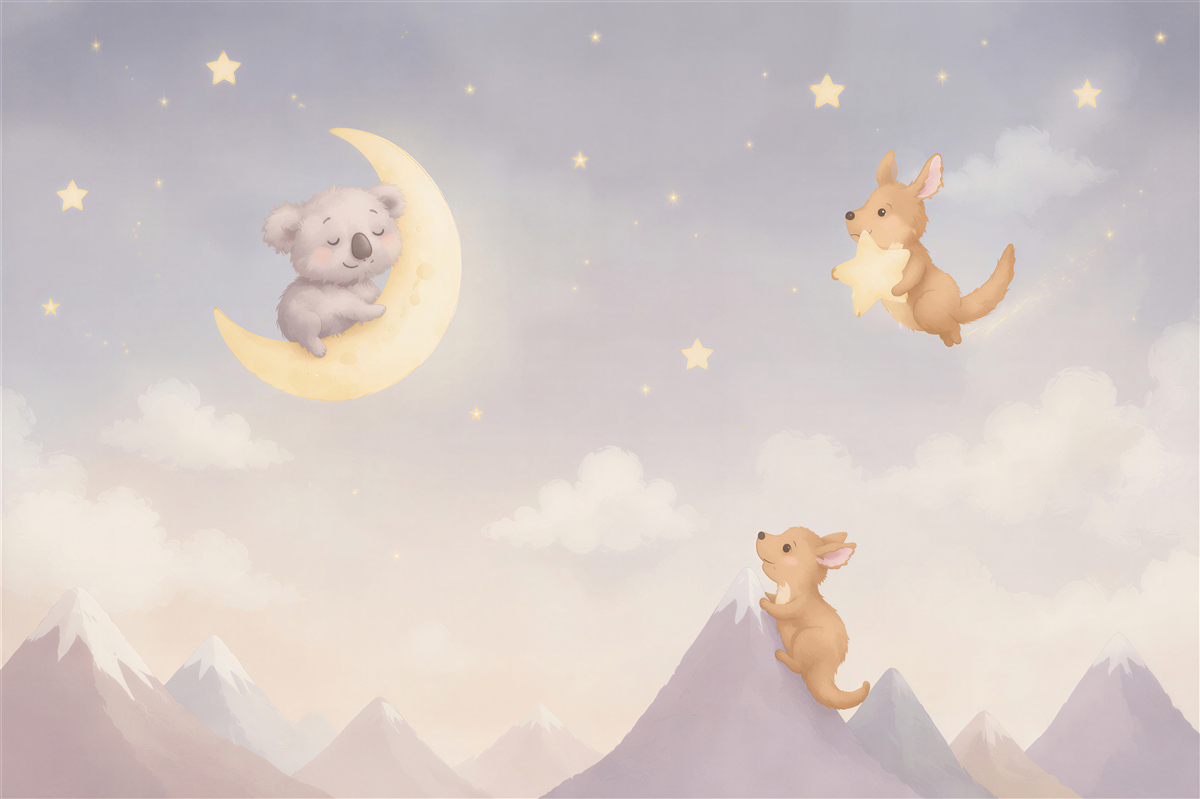 Fototapeten Tiere mit Sternen und Mond