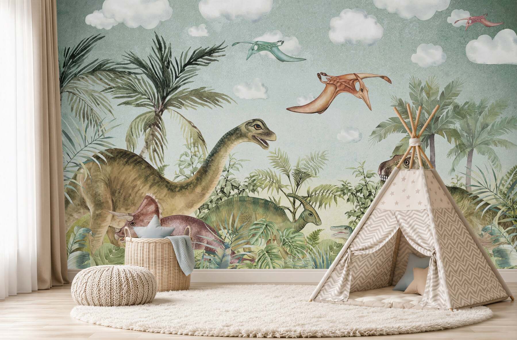 Fototapeten grüne Dinosaurier