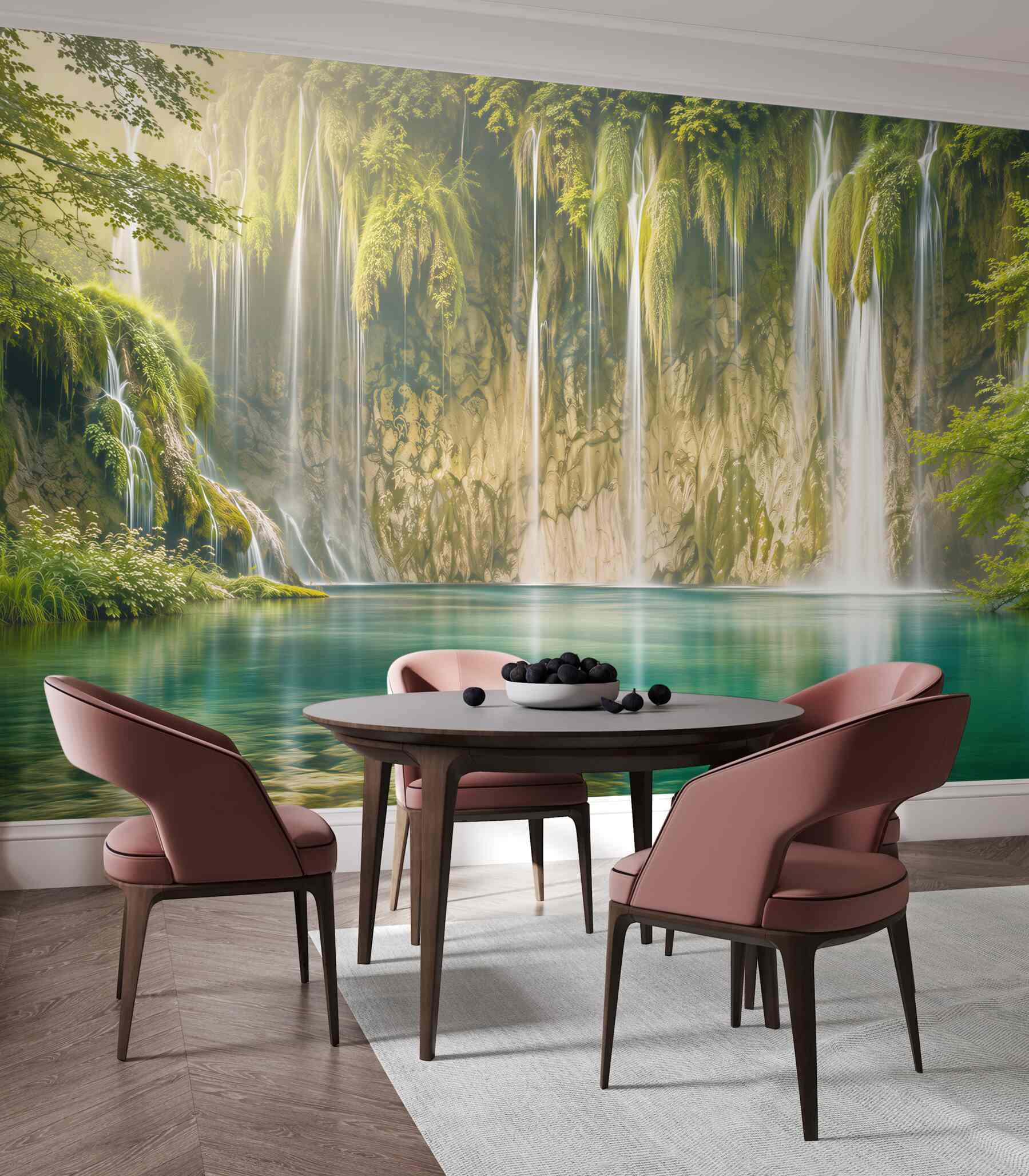 Fototapeten faszinierender Bergwasserfall