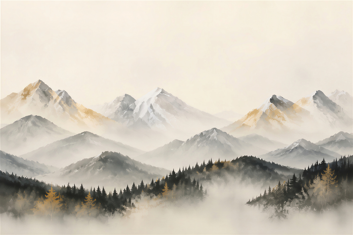 Fototapeten Berge im Nebel