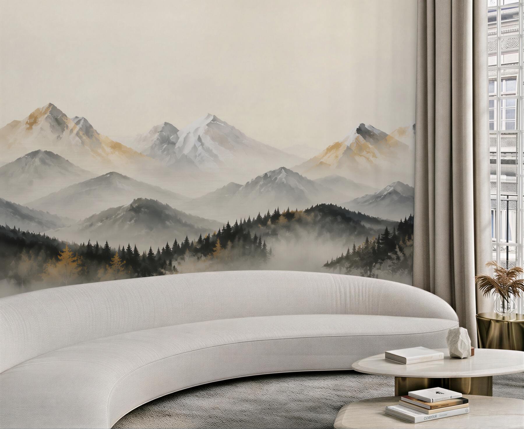Fototapeten Berge im Nebel