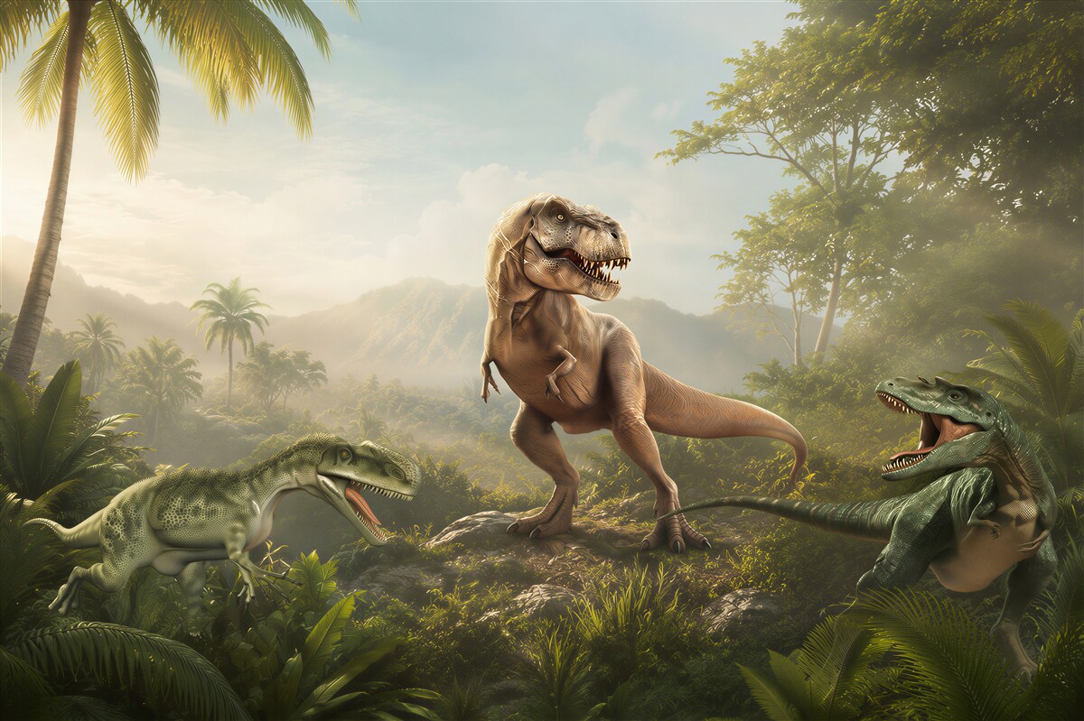 Fototapeten Zeitalter der Dinosaurier in den Tropen