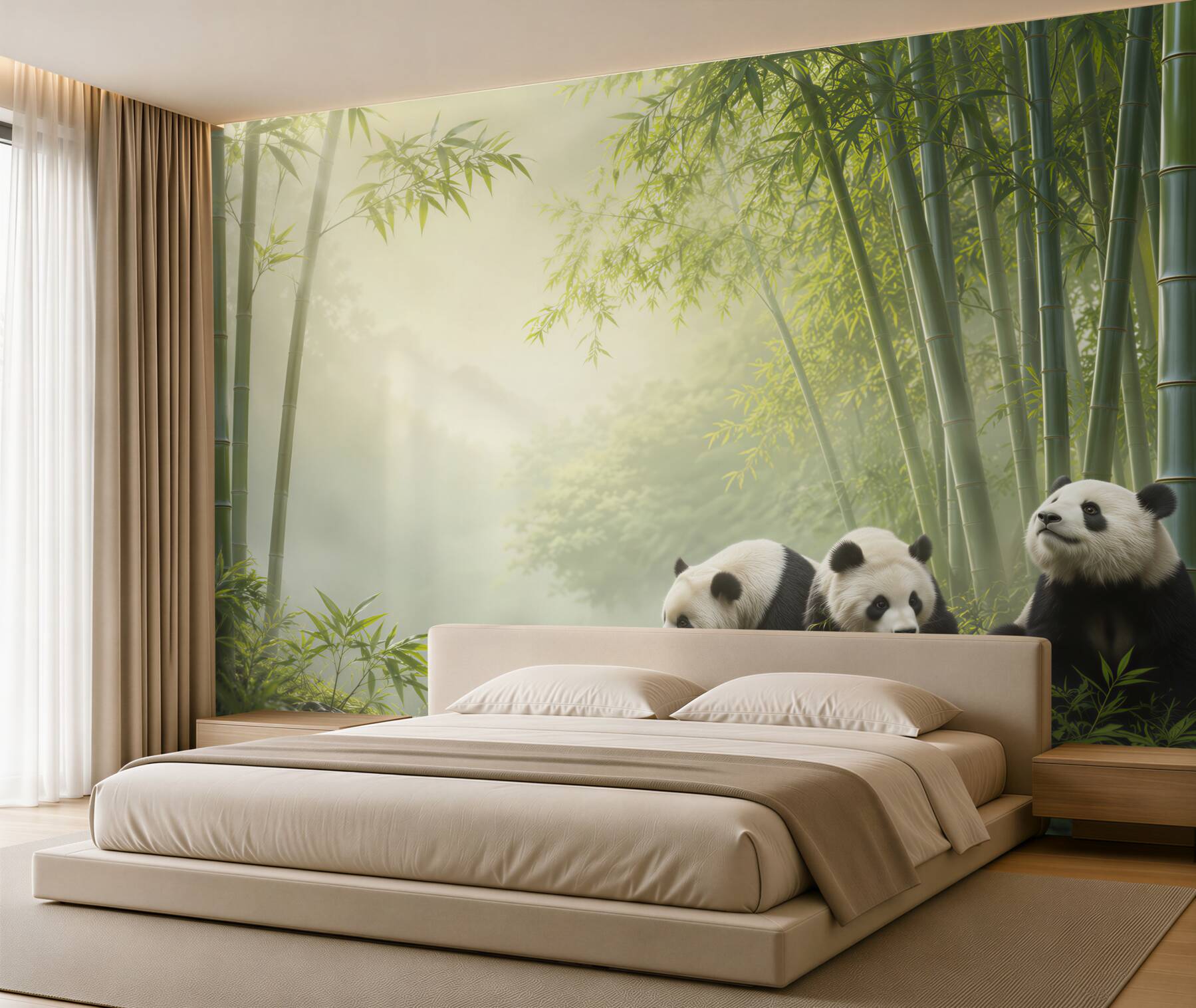 Fototapeten Panda im Bambuswald