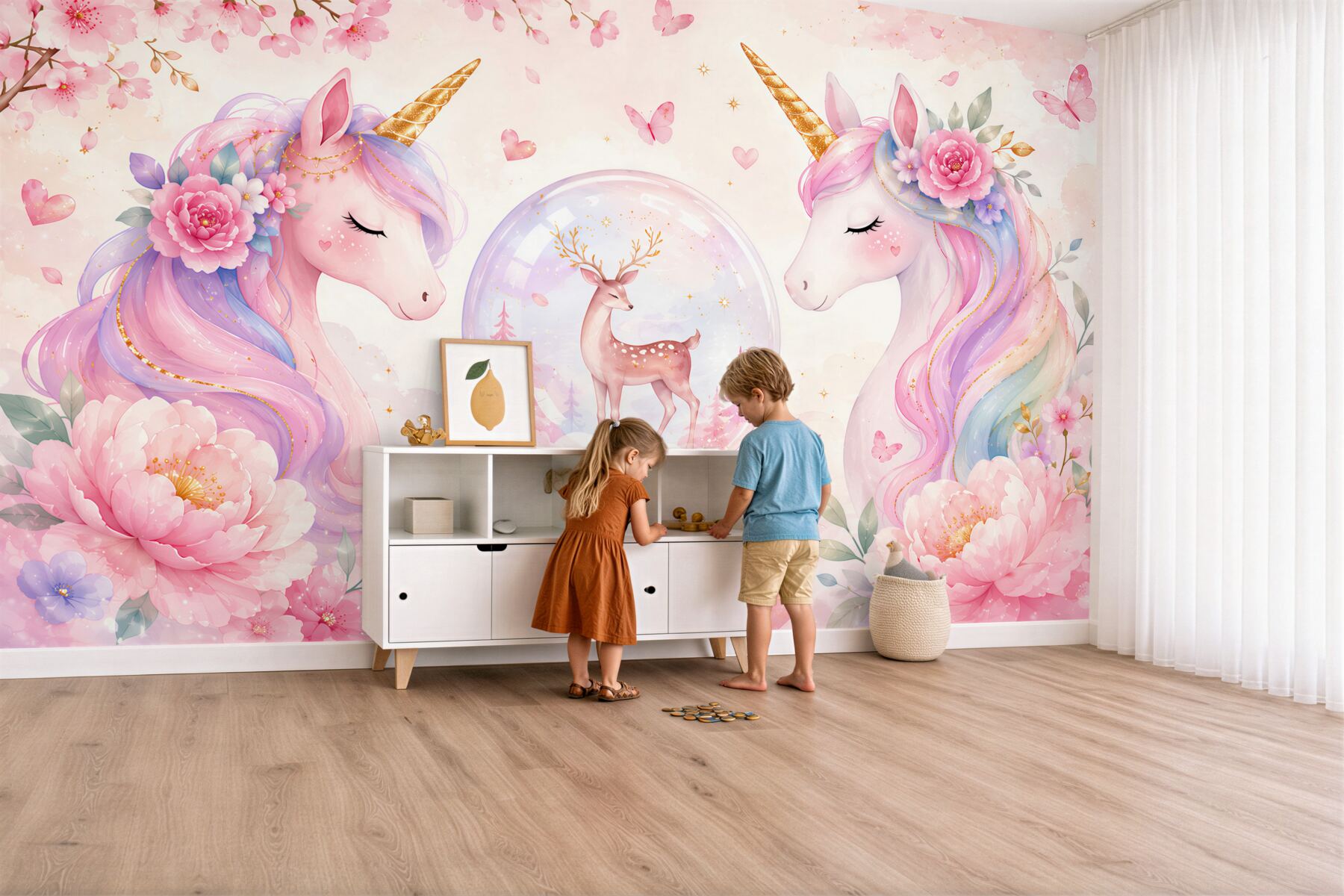 Fototapeten Einhörner im Kinderzimmer