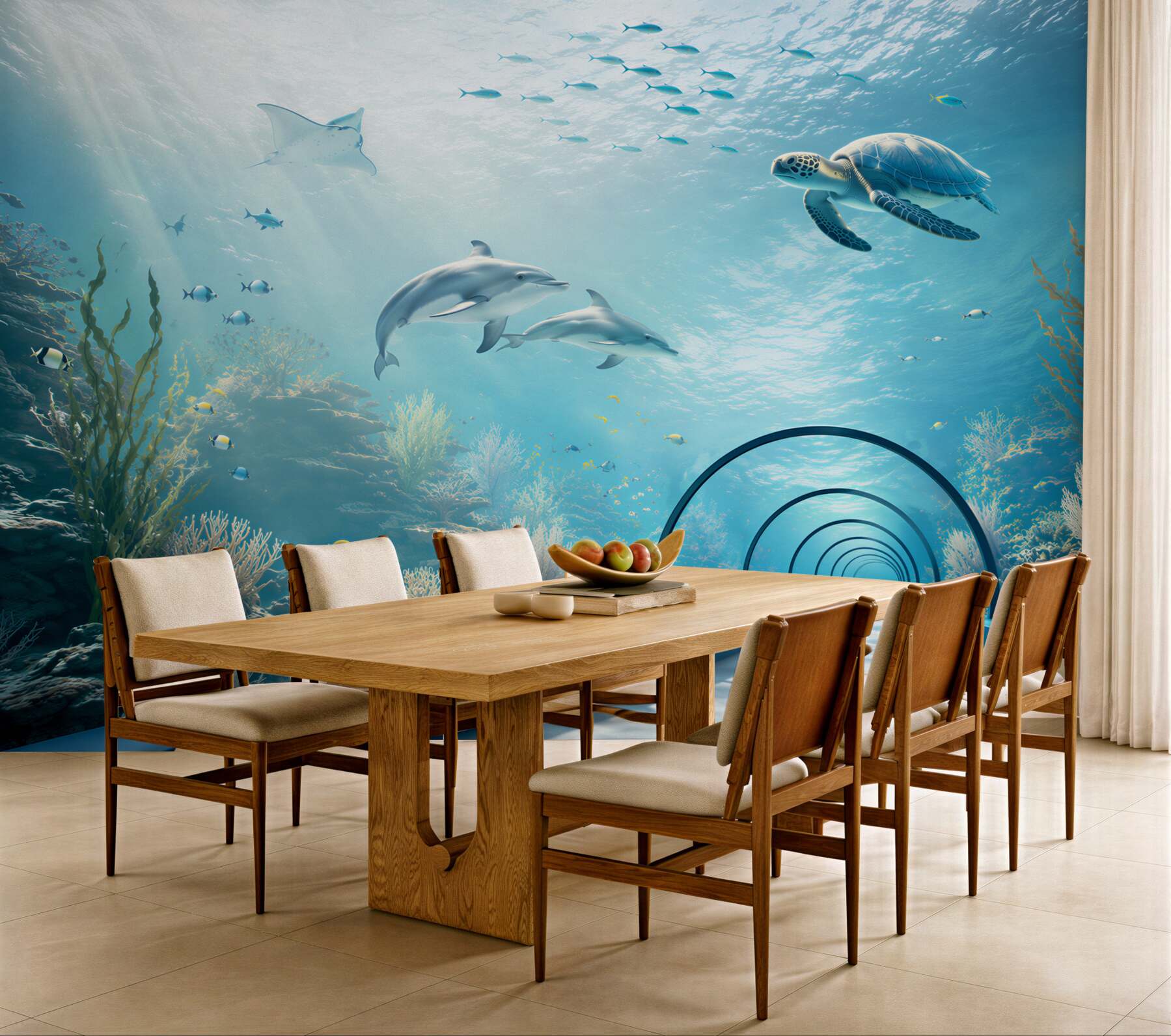Fototapeten Ozeanarium mit Delfinen