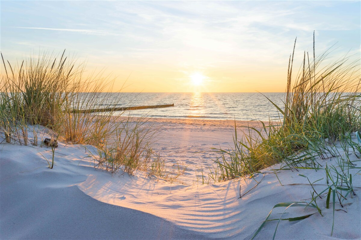 Fototapeten Sonnenuntergang am Strand