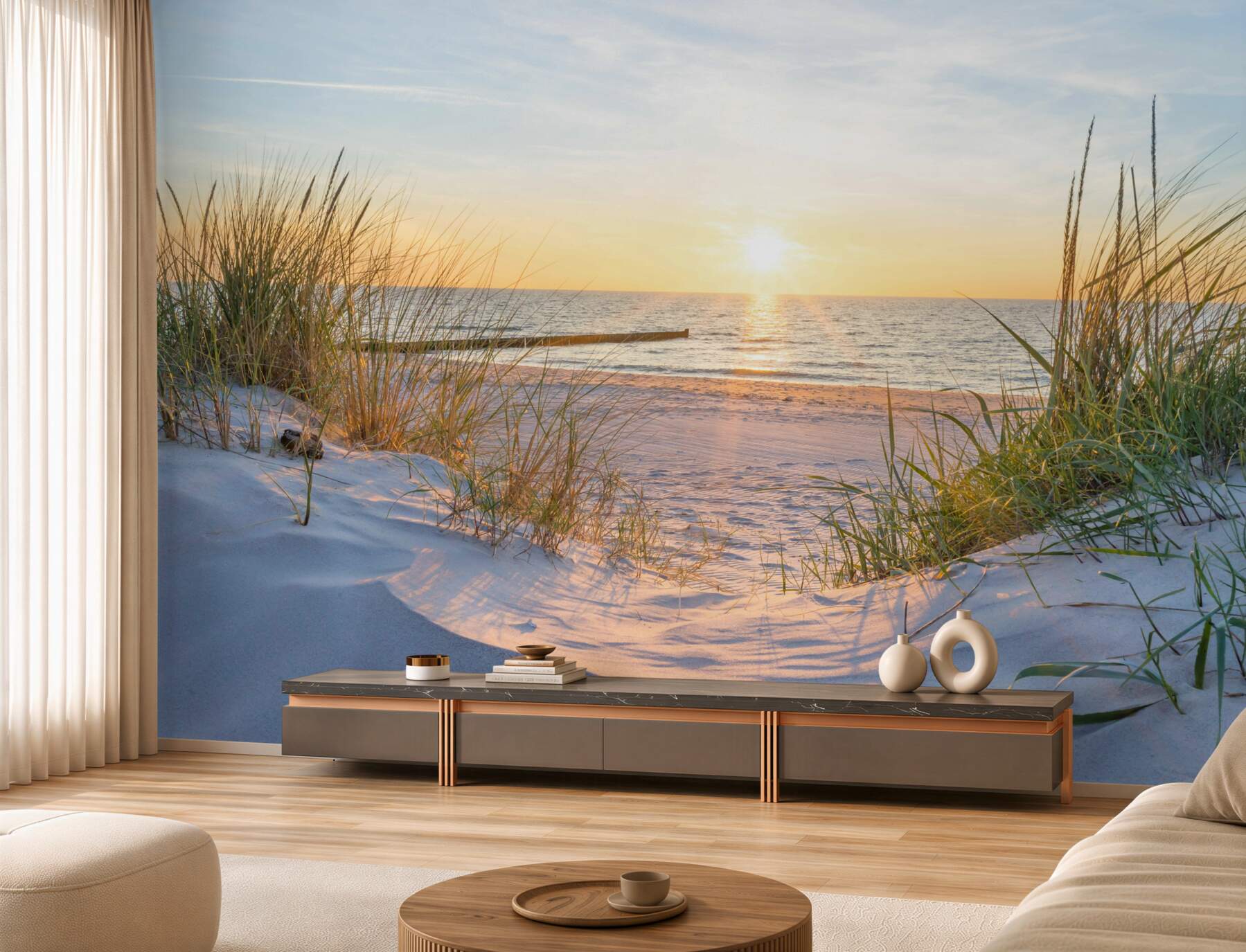 Fototapeten Sonnenuntergang am Strand