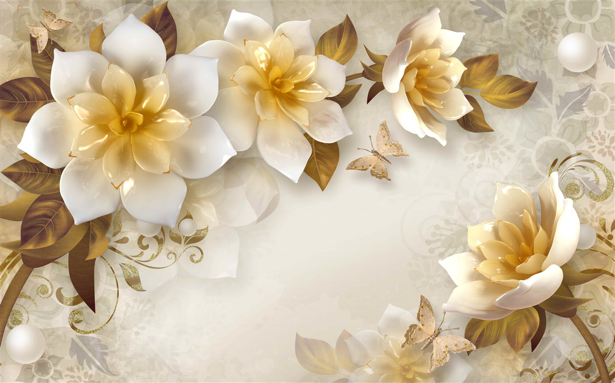 Fototapeten PORZELLANBLUMEN