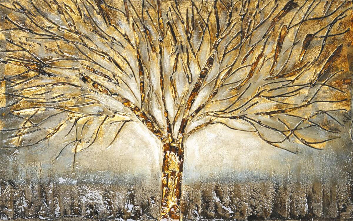 Fototapeten goldener Metallbaum