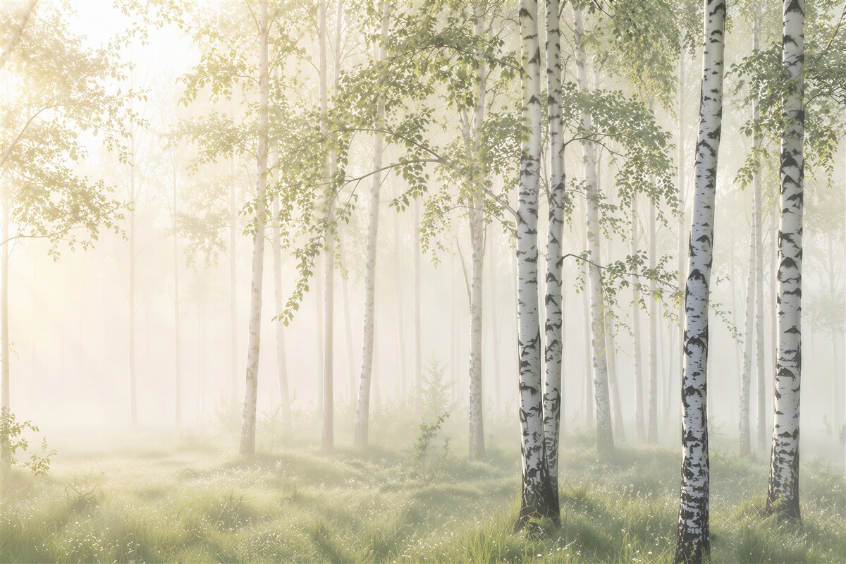 Fototapeten schlanker Sommer-Birke