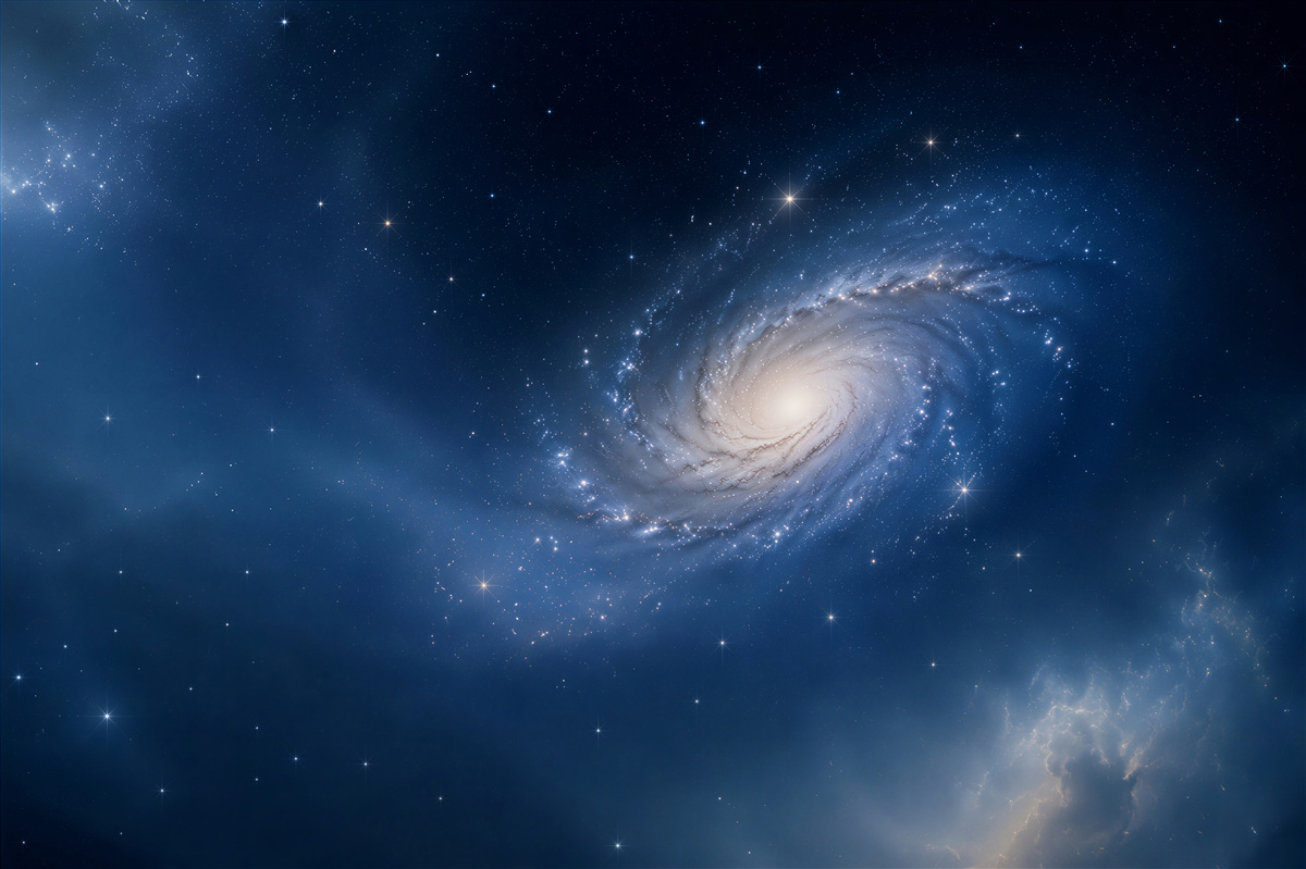 Fototapeten Galaxie mit Hunderten von Sternen