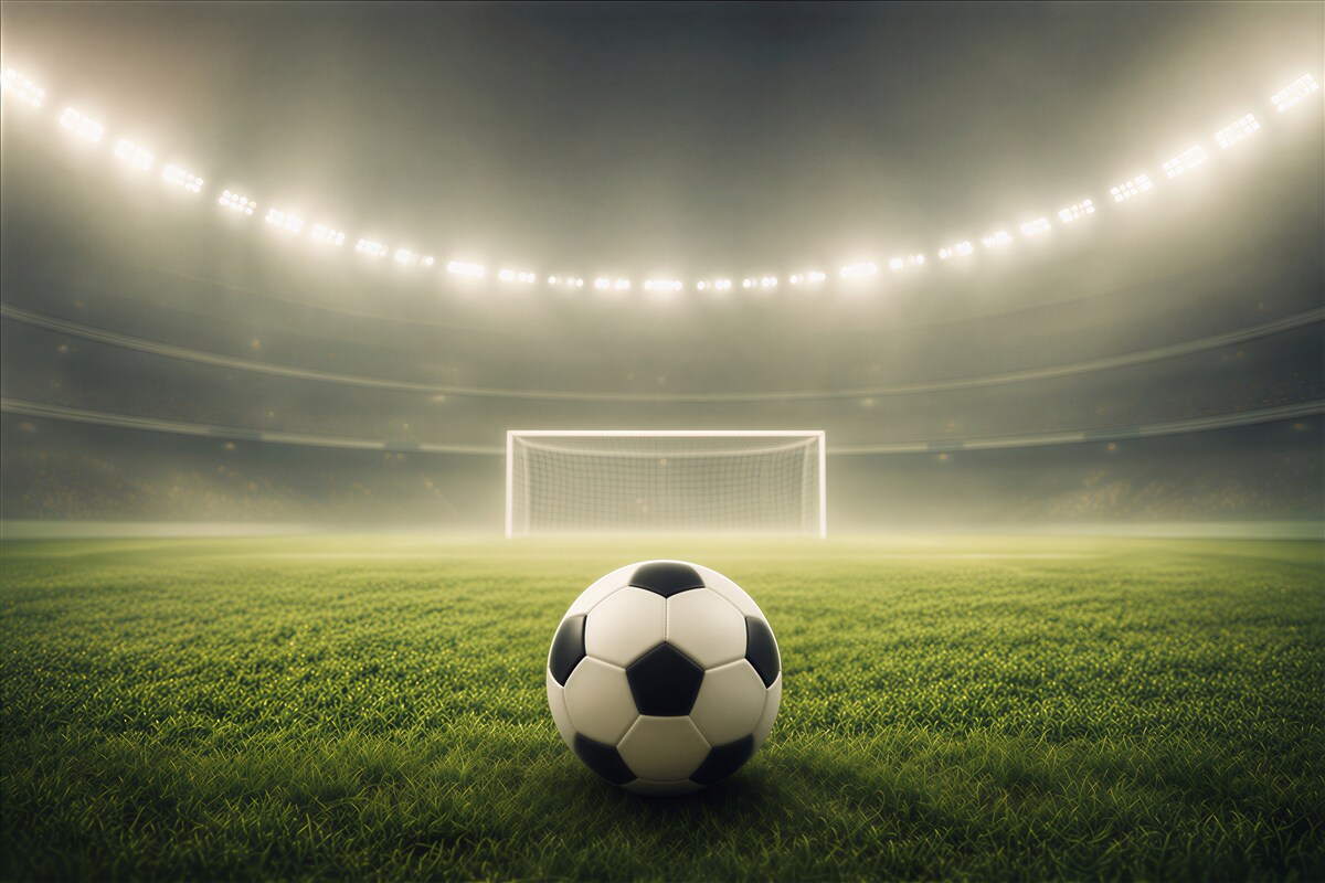 Fototapeten Fußball auf das Tor