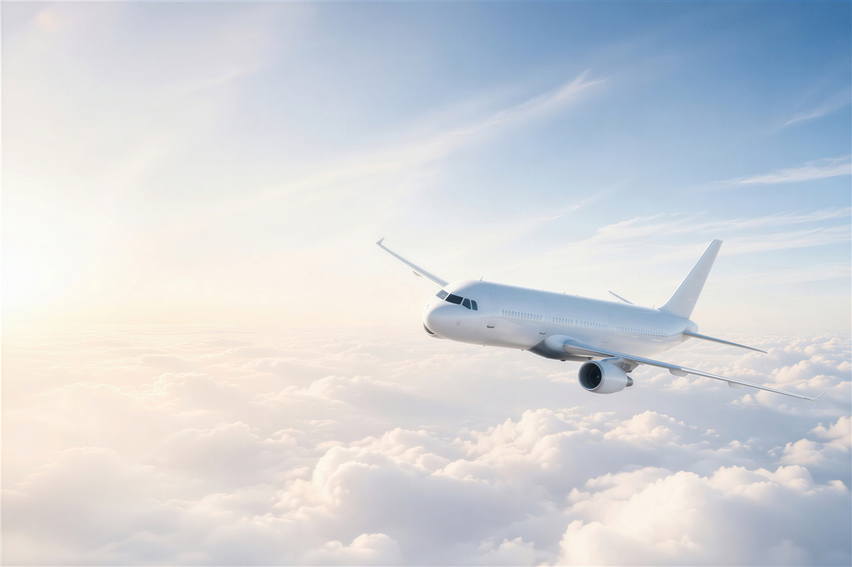 Fototapeten Passagierflugzeug erobert die Lüfte