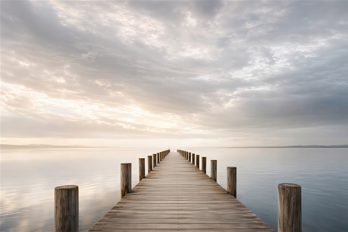 Fototapeten Ponton mit Zugang zum Meer