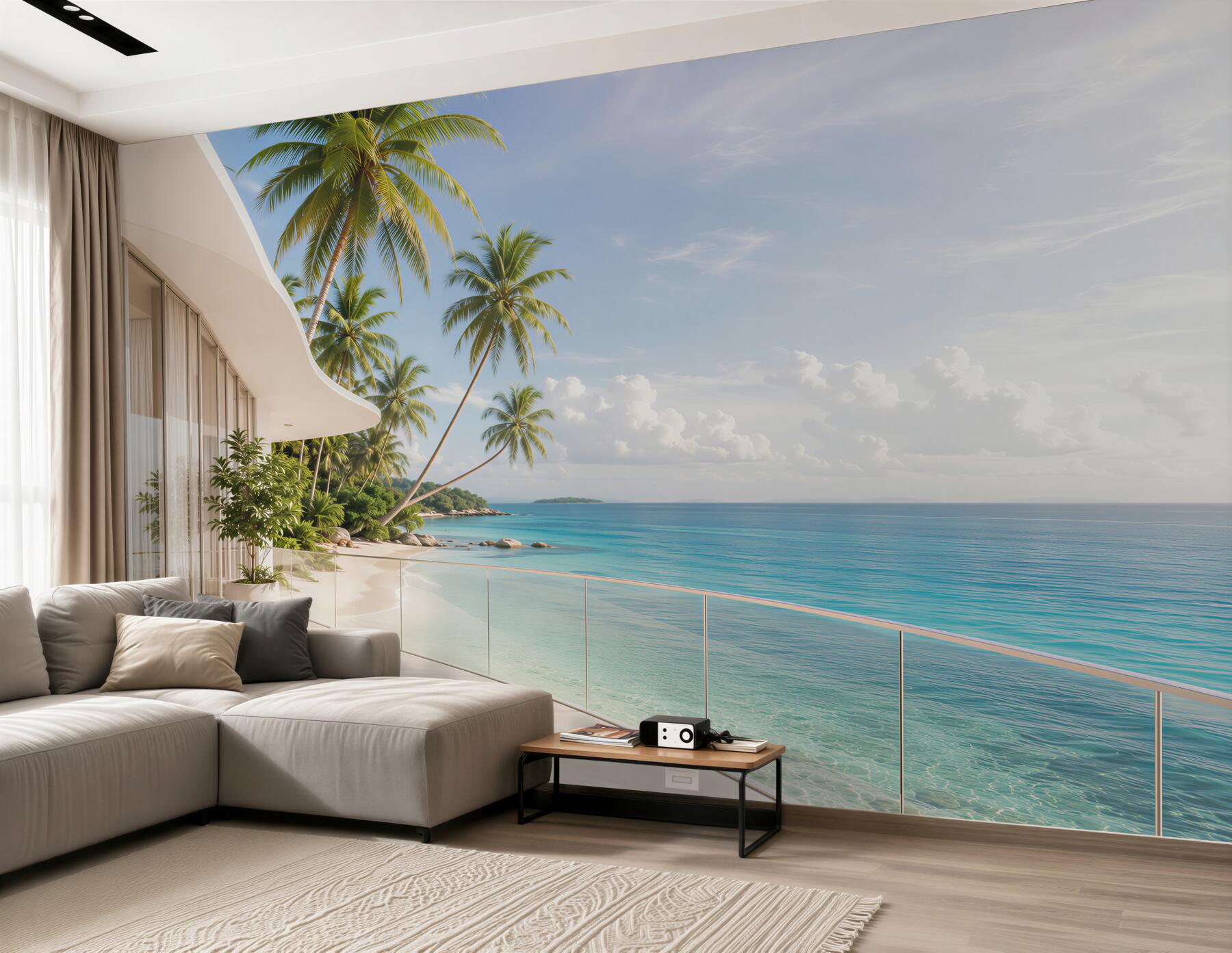 Fototapeten Villa am Meer
