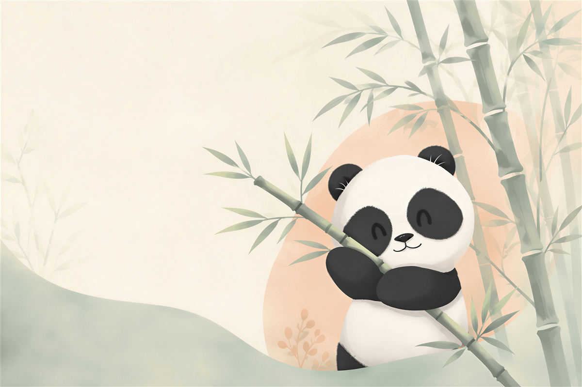 Fototapeten Panda umarmt Bambus