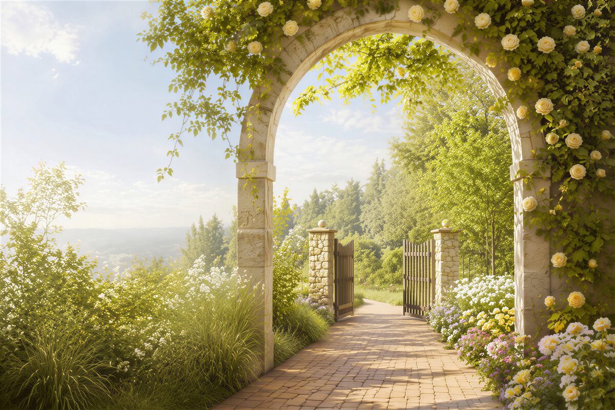 Fototapeten Rosengarten