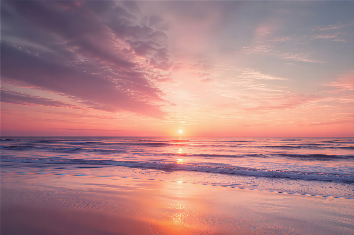 Fototapeten Sonnenuntergang vor dem Meer