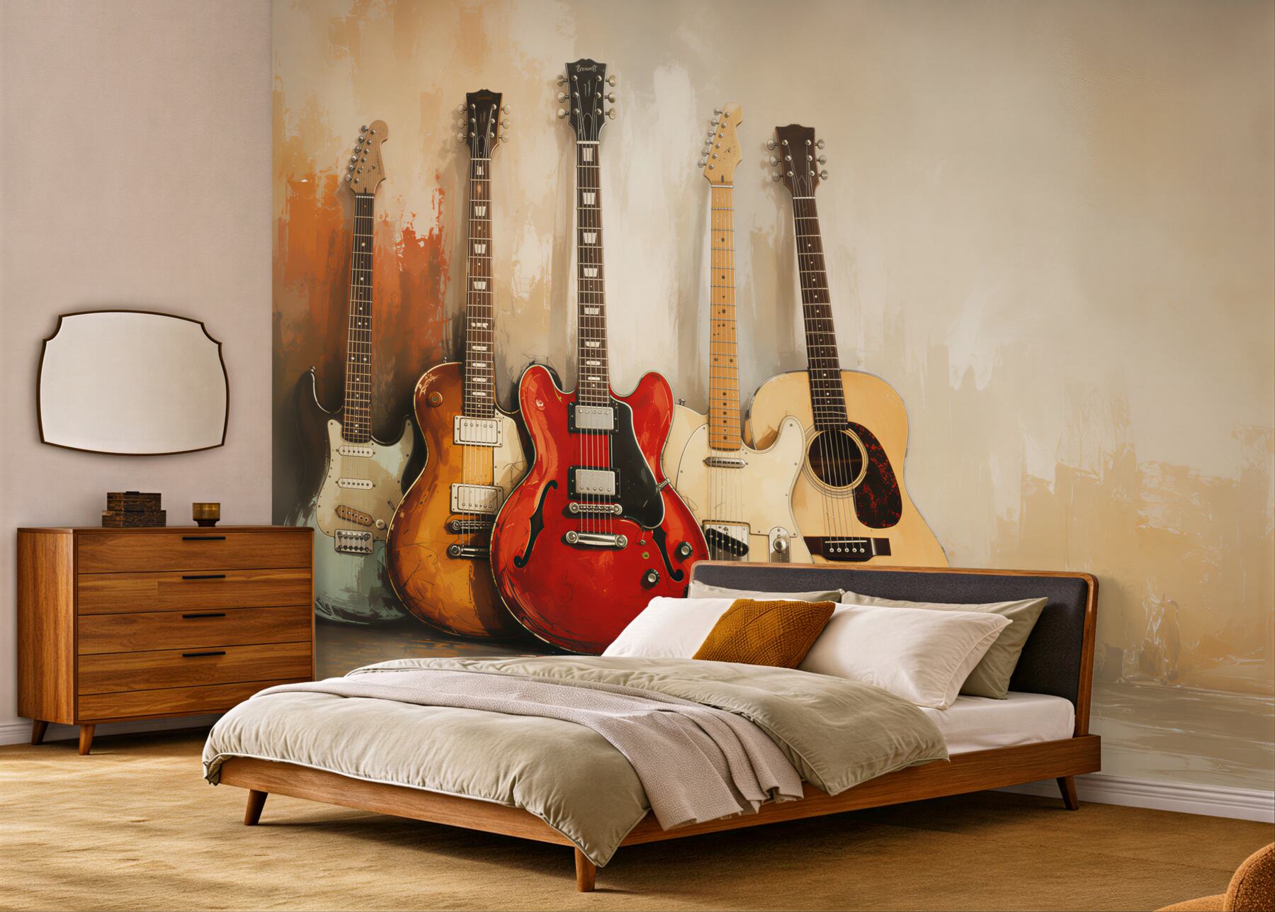 Fototapeten Verschiedene gemalte Gitarren