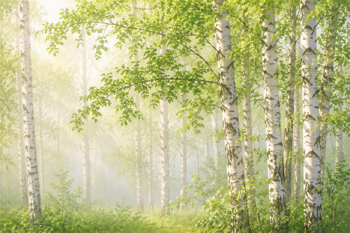 Fototapeten Birkenwald