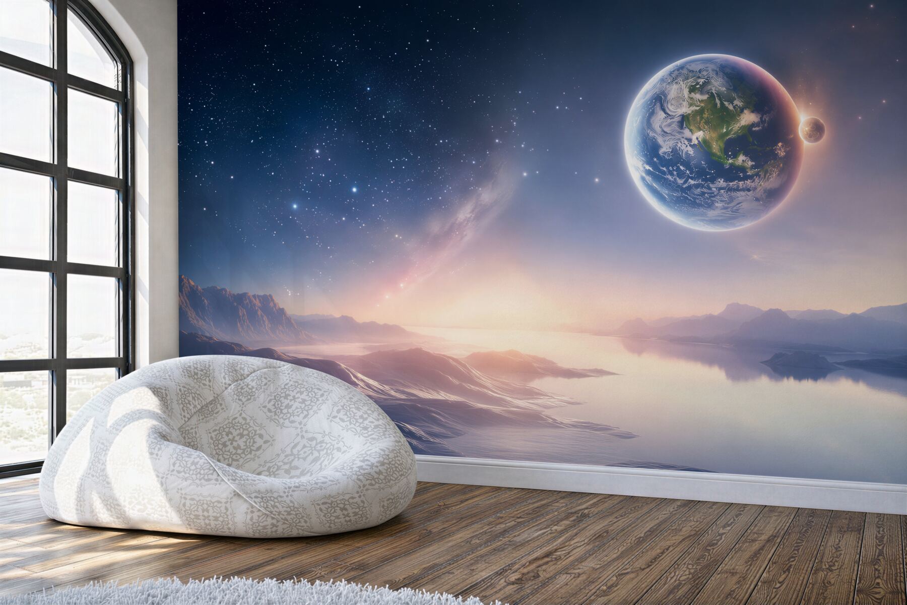 Fototapeten Blick auf die Erde von einem anderen Planeten