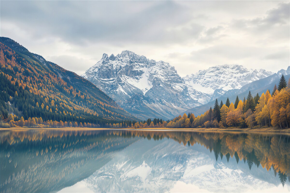 Fototapeten riesige Berge und Flüsse