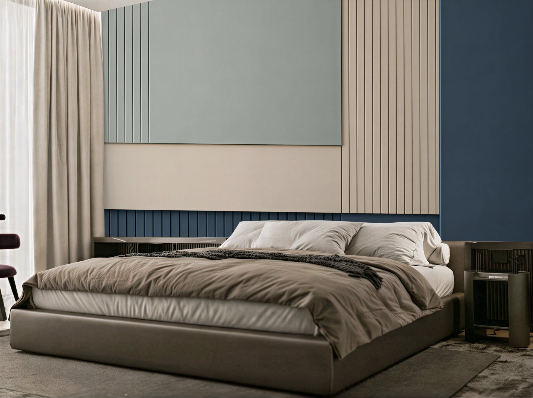 Fototapeten Blau, beige und grüner Hintergrund