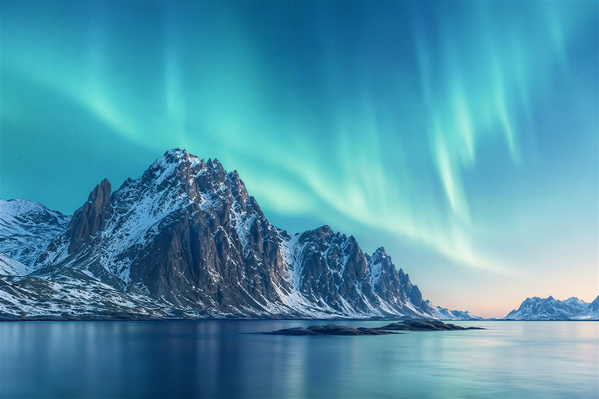 Fototapeten Polarlicht über dem Mt
