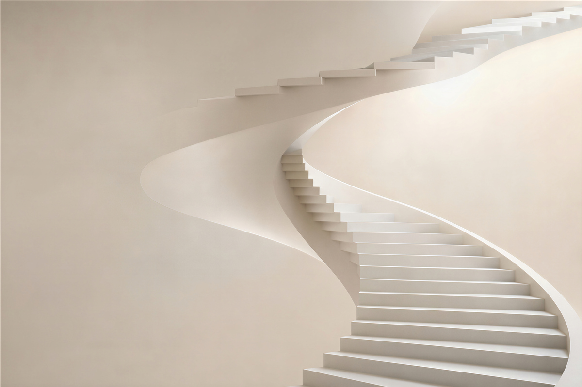 Fototapeten weiße Wendeltreppe