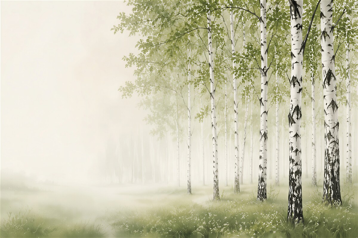 Fototapeten Birkenwald