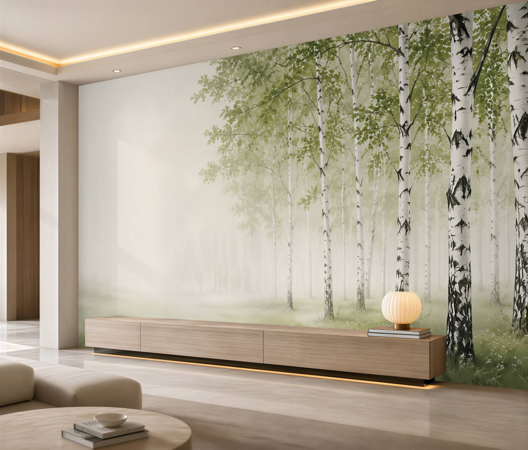 Fototapeten Birkenwald