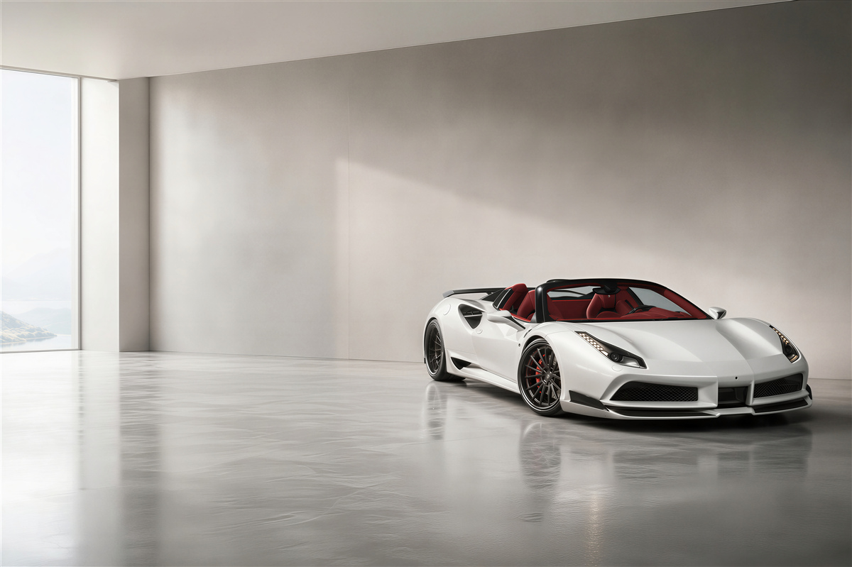 Fototapeten Weißes Sportcabriolet