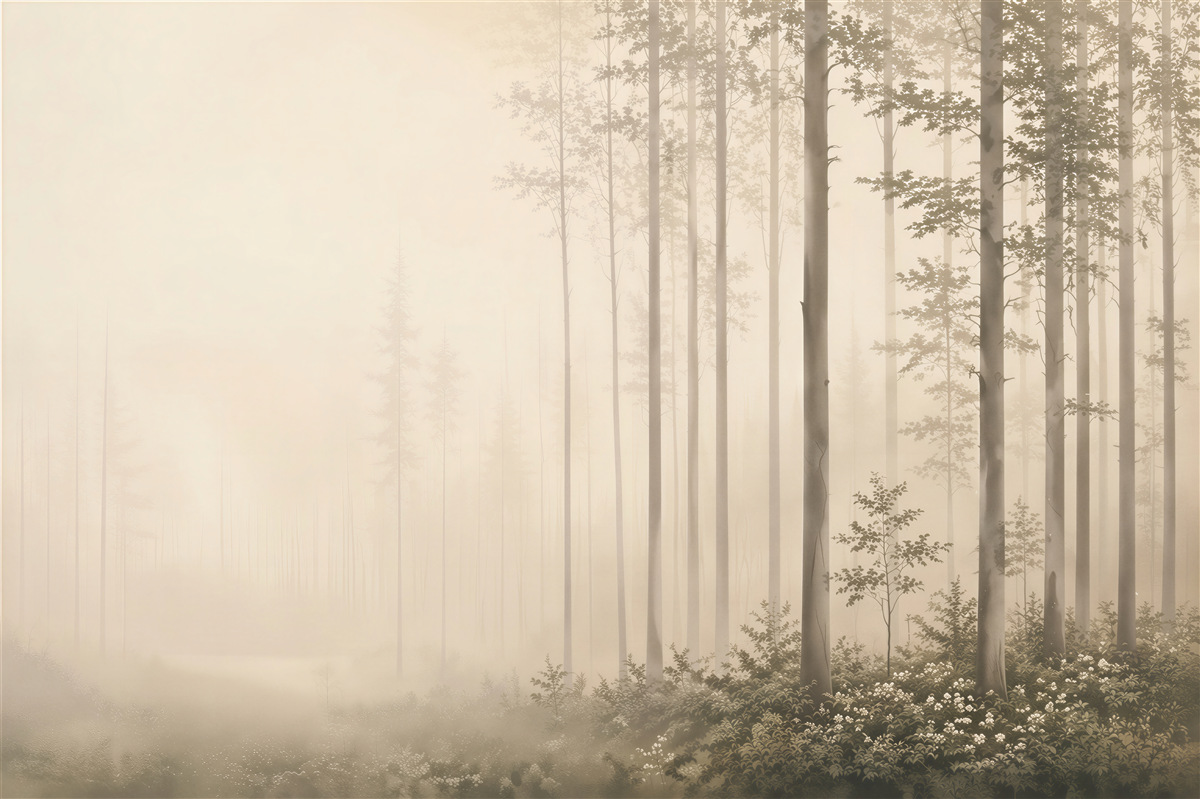 Fototapeten Nebelwald