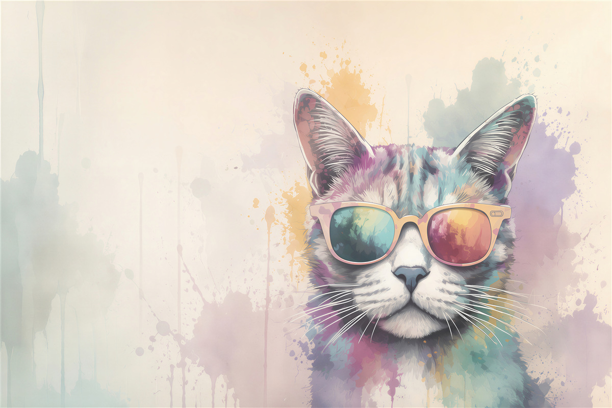 Fototapeten Katze mit Brille