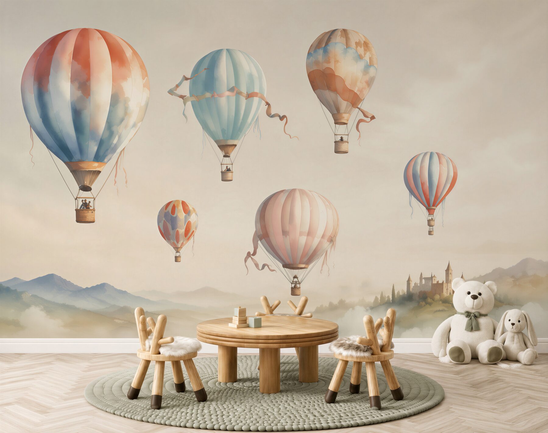 Fototapeten Ballonparade über der Stadt