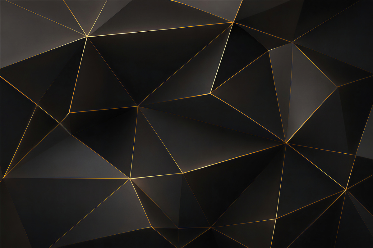 Fototapeten Schwarze Dreiecke mit Gold