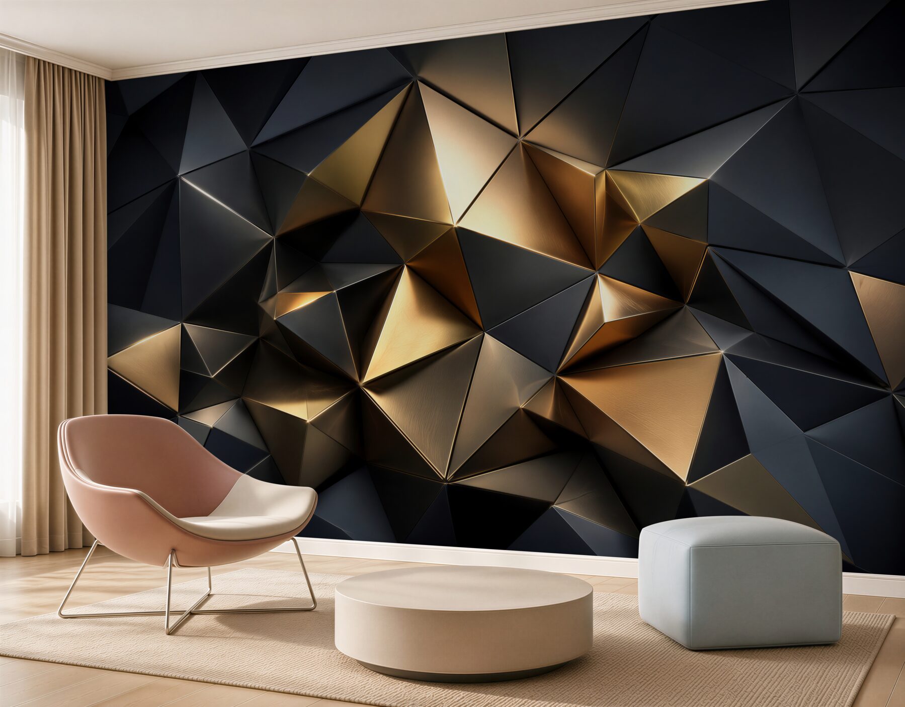 Fototapeten Volumetrische geometrische Formen