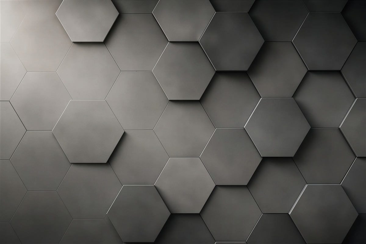 Fototapeten geometrische 3D-Hexagone in Graphit Loft
