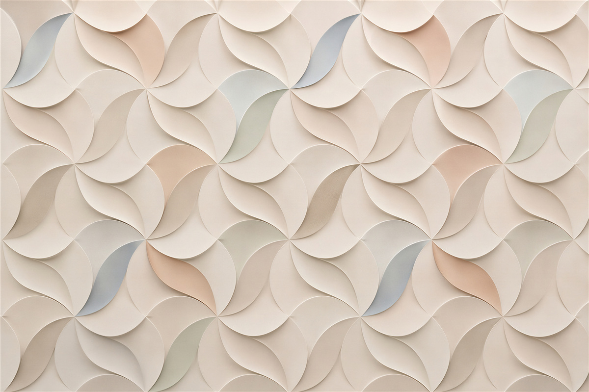 Fototapeten geometrische Wellen 3D beige abstrakt für ein elegantes Interieur