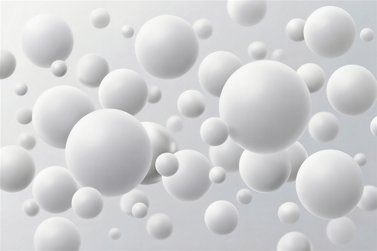Fototapeten weiße Kugeln 3D minimalistische Abstraktion für ein modernes Interieur