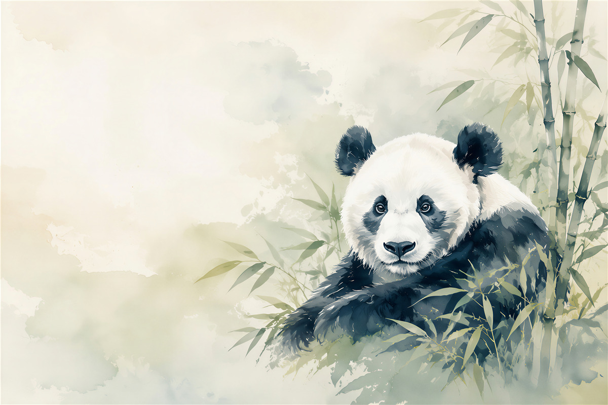 Fototapeten Panda im Bambus