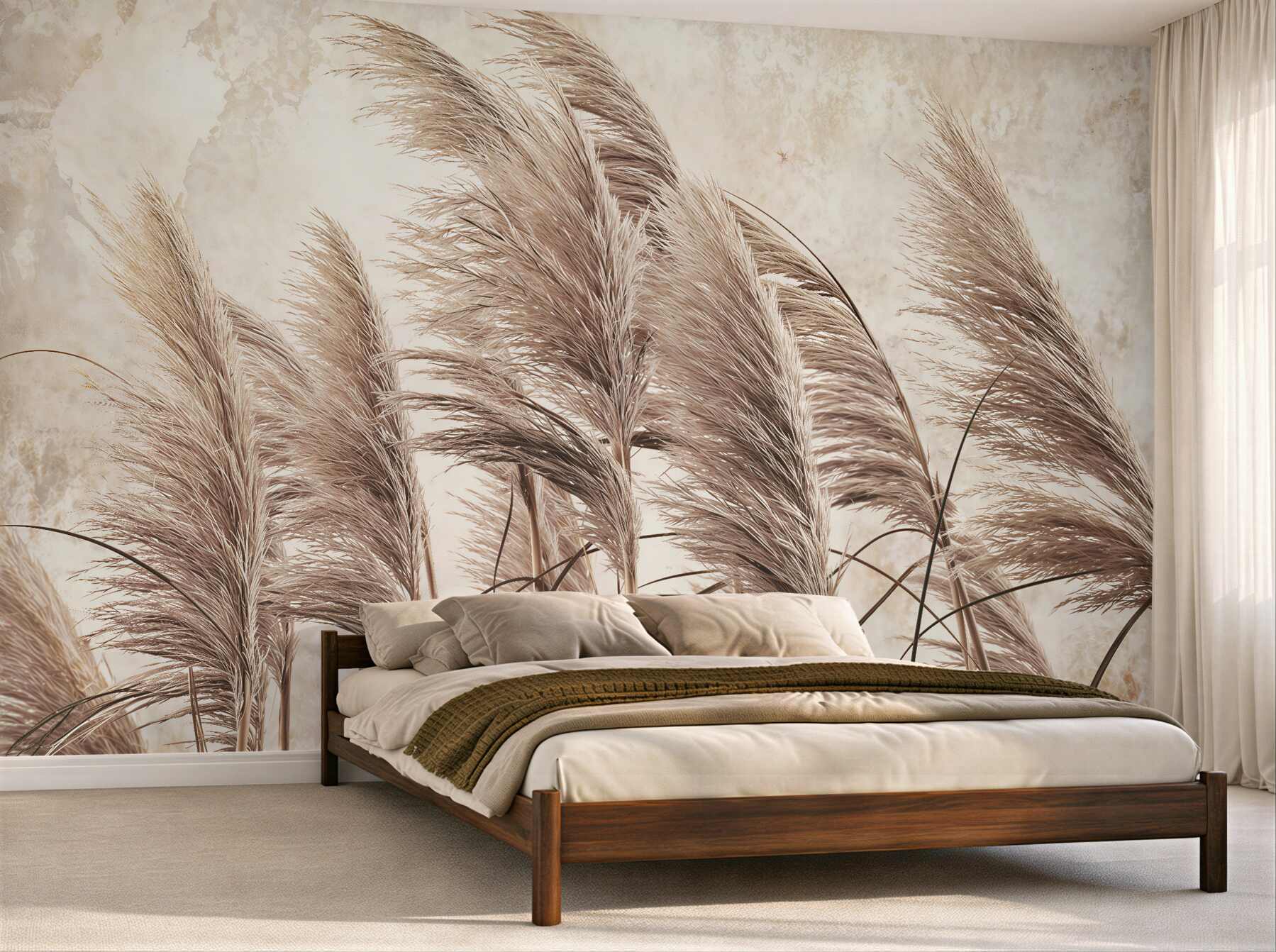 Fototapeten beige Gräser in sanfter Bewegung