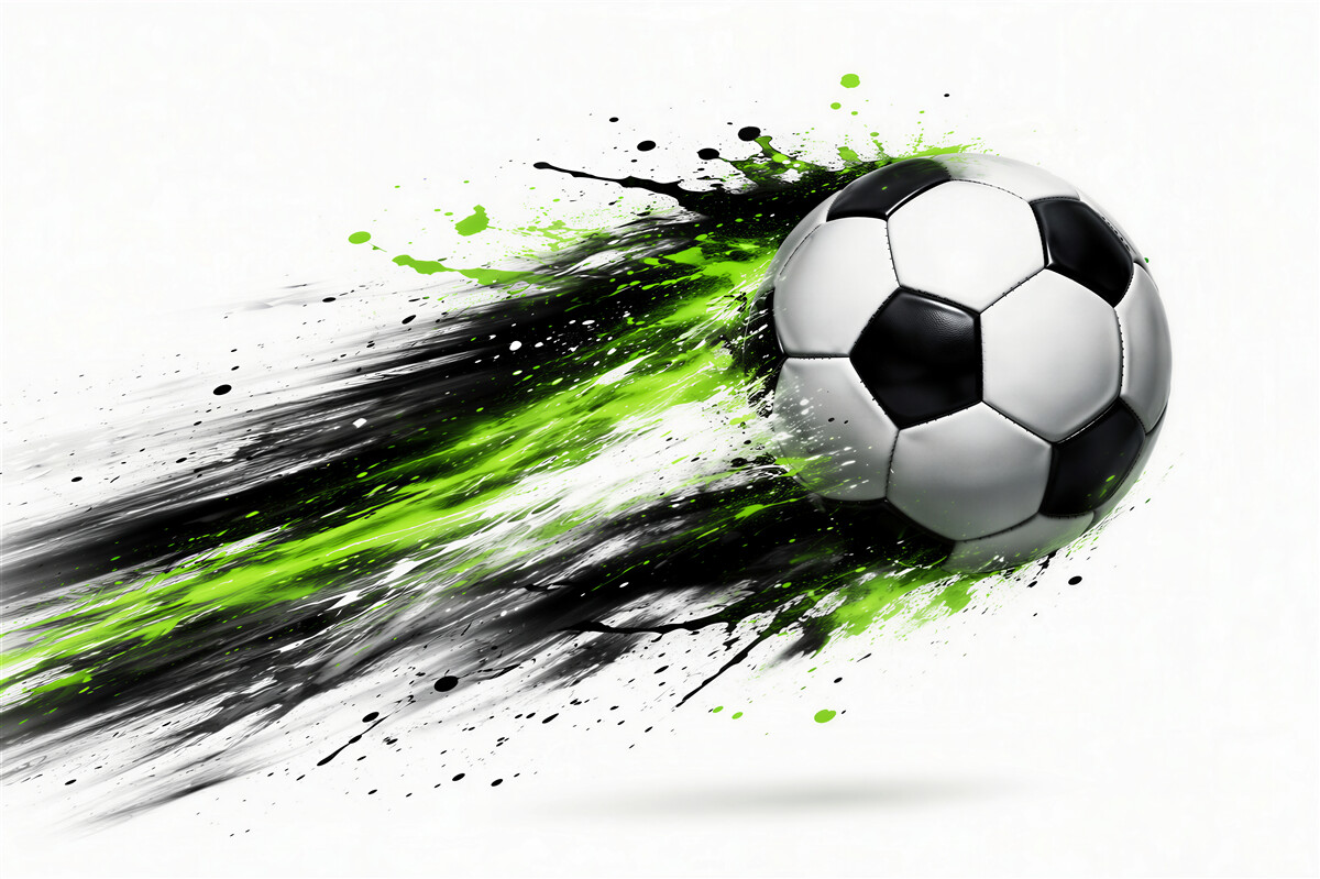 Fototapeten dynamischer Ball in grünem Glanz